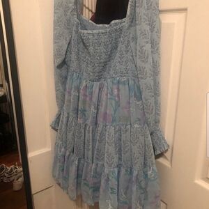 Floral Blue Kids Dress